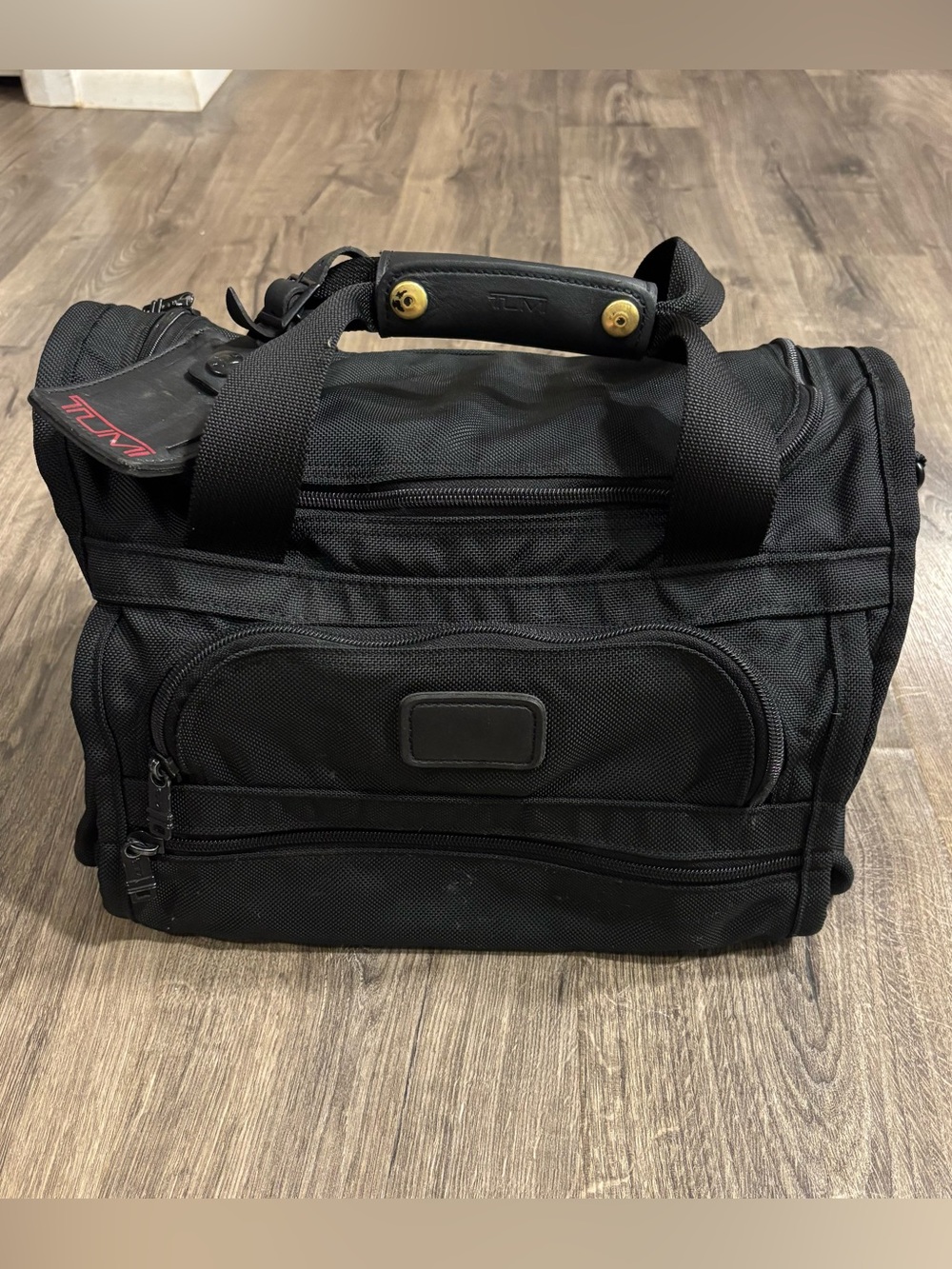 Tumi USA Black Ballistic Nylon 14” Compact Carry-On Travel Duffel Bag Tote